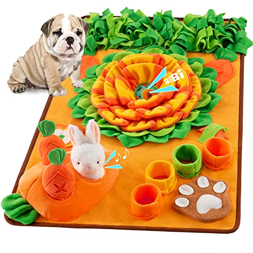 Pet Snuffle Mat for Dogs Sniff Mat Nosework Feeding Mat Slow Feeder Interactive Dog Puzzle Toys for Training and Stress Relief Encourages Natural Foraging Skills (29.5''x18.9'') - size: 29.5''x18.9''