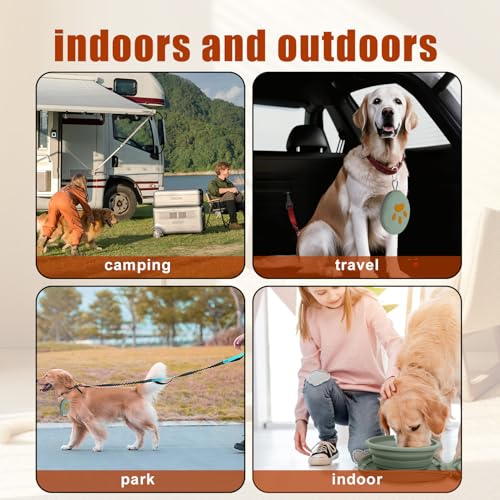 Collapsible Dog Bowl 2-in-1 Travel Portable Silicone Carabiner,Green | food & water use, folds flat, compact storage, camping, hiking, everyday walks, carabiner clip included - color: A-Green