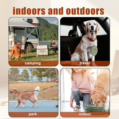 Collapsible Dog Bowl 2-in-1 Travel Portable Silicone Carabiner,Green | food & water use, folds flat, compact storage, camping, hiking, everyday walks, carabiner clip included - color: A-Green