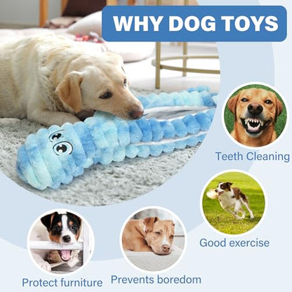 Prime Pets Dog Toys for Large Dogs, 27“ Extra Large Plush Octopus Dog Toy, Crinkle Squeaky Dog Toys to Keep Them Busy, Interactive Tug of War Pet Toy for Small Medium Large Breeds, Tie-dye Blue - color: Tie Dye Blue