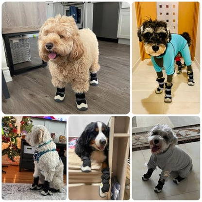 Dog Boots for Small to Large Breed, Waterproof Paw Protectors Anti-Slip Dog Winter Shoes with Adjustable Straps, Size 7 - size: Size 7