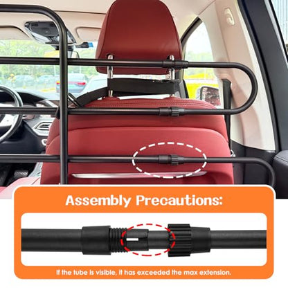 Dog Car Barrier, Adjustable Universal Vehicle Pet Barrier for Cars, Trucks, SUVs - Moves with Your Vehicle Seats, 42"–61" Width Adjustable SUV Dog Barrier for Back Seat