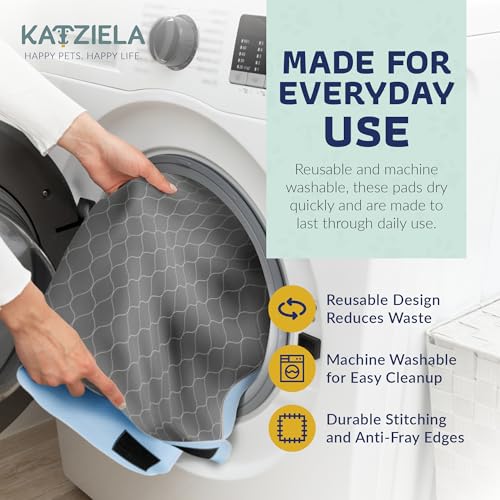 Katziela Quick-Drying Washable Pee Pads for Dogs Waterproof Reusable Puppy Pads with Hook & Loop Corners for Pet Potty Training, Daycare -Machine Washable Dog Pee Pad (24x36, 2, 2 Pack) - size: 24x36