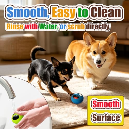 Dog Squeaky Toys for Small Dogs - Assorted Latex Rubber Puppy Squeaky Dog Balls Flat, Smile Face Interactive Fetch Dog Toys with Squeaker, Floating Pet Toys for Indoor & Outdoor Play, 4 Pack