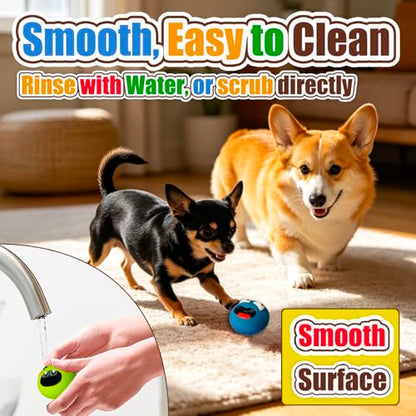 Dog Squeaky Toys for Small Dogs - Assorted Latex Rubber Puppy Squeaky Dog Balls Flat, Smile Face Interactive Fetch Dog Toys with Squeaker, Floating Pet Toys for Indoor & Outdoor Play, 4 Pack