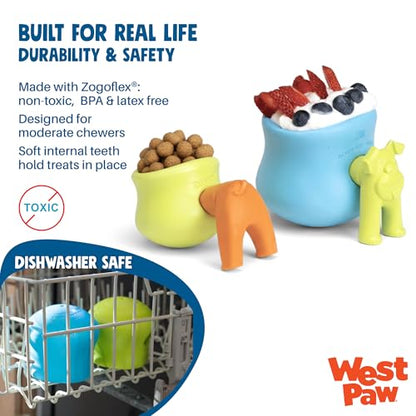 WEST PAW Zogoflex Toppl Interactive Treat Dispensing Puzzle Dog Toy for Mental Stimulation & Enrichment-Holds Kibble & Treats-Lickable, Freezable & Dishwasher Safe-Made in USA-Large-Cardinal Red - color: Cardinal, size: Large