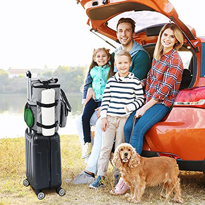 Modoker Dog Travel Organizer with 2 Collapsible Bowls for Supplies & Accessories, Airline Approved Dog Tote Pet Travel Bag with 2 Travel Food Container - color: Soft Grey