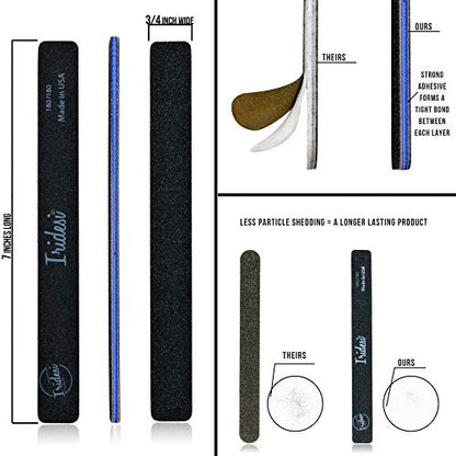 Professional Nail Files Black Washable Emery Boards 7 Inches Long Square End Serrated Edge 12 Fingernail Files Per Pack (180/180) - size: 180/180