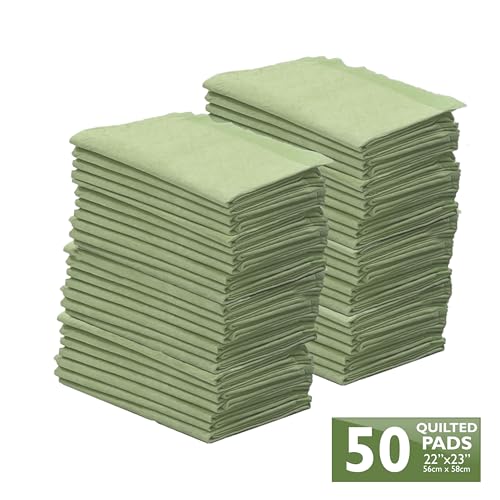 Four Paws Wee-Wee Superior Performance Bamboo Pee Pads for Dogs, Earth Friendly Dog & Puppy Potty Training Pads, Crate Liners, Housebreaking Supplies, 22" x 23" (50 Count) - size: 50 Count
