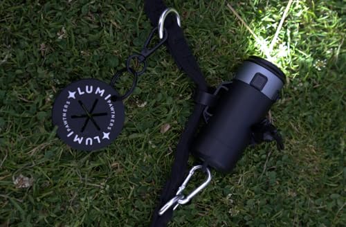 Lumi Dog Waste Bag Holder with LED Flashlight, Hands-Free Dog Walking Accessory with Carabiner Clip & Bags - Great for Camping, Outdoor Use, and Lighting Your Path (BLUE) - color: Blue