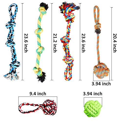 Youngever 6 Pack Large Dog Rope Toys, Chew Toys