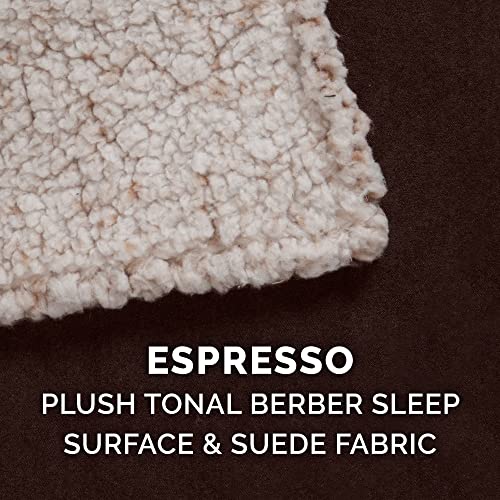 Furhaven Replacement Dog Bed Cover Berber & Suede Blanket Top Mattress, Machine Washable - Espresso, Medium - color: Blanket Top - Berber & Suede (Espresso), size: Medium