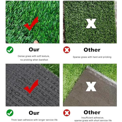 Realistic Artificial Grass Rug Indoor Outdoor, Fake Grass with Drain Holes for Dog Potty Training and Multi-Purpose Use(3.2 * 13ft/100 * 400cm) - size: 3.2*13ft/100*400cm