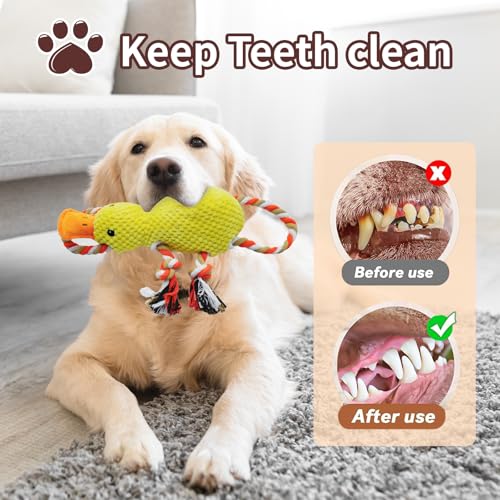 YZHDUXIU Tug of War Dog Toy, Squeaky Dog Toys Interactive Duck Puppy Toys to Keep Them Busy - color: Yellow Duck