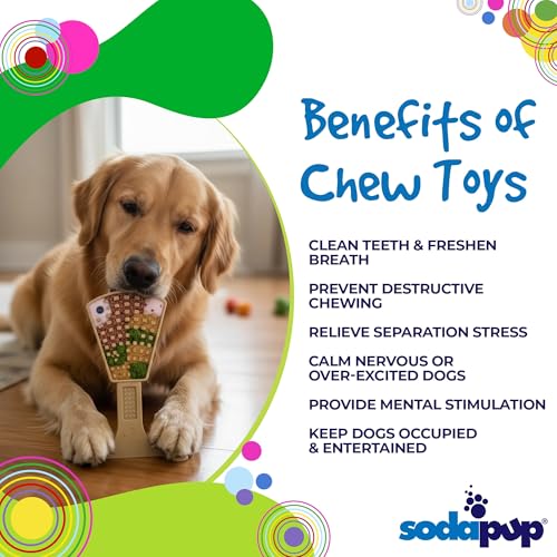 SodaPup Waffle Tower – Durable Dog Chew & Enrichment Toy Made in USA from Non Toxic Pet Safe Food Safe Nylon for Mental Stimulation, Clean Teeth, Fresh Breath, & Problem Chewing - color: Natural Waffle Tower