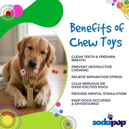 SodaPup Waffle Tower – Durable Dog Chew & Enrichment Toy Made in USA from Non Toxic Pet Safe Food Safe Nylon for Mental Stimulation, Clean Teeth, Fresh Breath, & Problem Chewing - color: Natural Waffle Tower