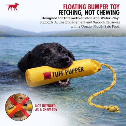 Tuff Pupper Floating Dog Bumper Toy | Fetch Only Not a Chew Toy | Soft Foam Retrieve Trainer | High-Visibility Water & Snow Play | Gentle on Teeth | Lightweight Durable Outdoor Training Dummy - color: Floating Bumper Toy