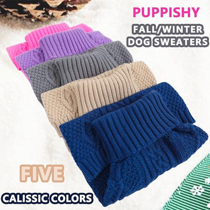 Dog Sweaters for Small Dogs Knit Puppy Sweater Fall Winter Dog Clothes Warm Sleeveless Chihuahua Clothes Doggy Turtleneck Pullover Sweater Solid Twisted Pet Cat Outfit(Purple, X-Small) - color: PURPLE, size: X-Small