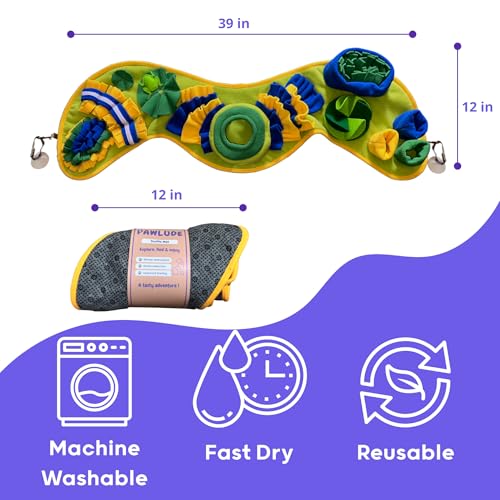 Snuffle Mat for Dogs & Cats - Slow Feeder Dog Enrichment Puzzle Toy | Interactive Toy for Mental Stimulation & Boredom - Natural Foraging & Stress Relief -39x12 In - Large & Small Breeds, Puppies
