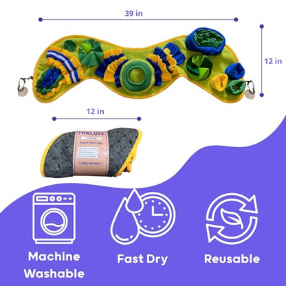 Snuffle Mat for Dogs & Cats - Slow Feeder Dog Enrichment Puzzle Toy | Interactive Toy for Mental Stimulation & Boredom - Natural Foraging & Stress Relief -39x12 In - Large & Small Breeds, Puppies