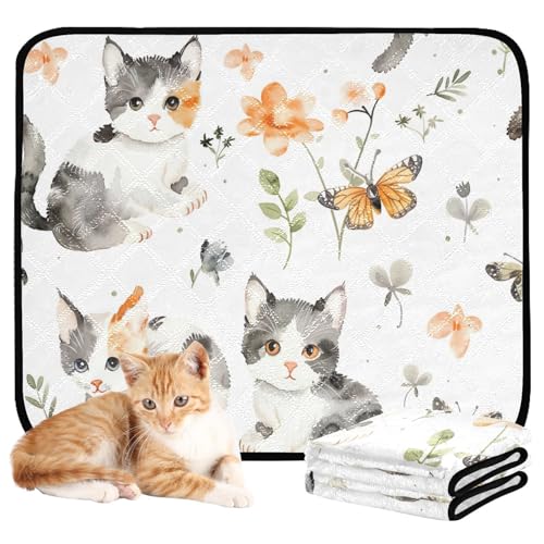 Qilmy Cat Pet Mat, Waterproof Reusable Dog Training Pad Anti-Slip Pet Creat Pad for Small Medium Large Dogs and Cats - size: Smallx3