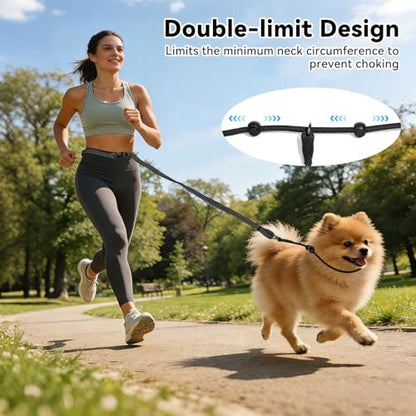 Hands Free Slip Lead Dog Leash, Crossbody & Waist Leash for Walking Running, No-Pull Dog Training Lead for Small & Medium Dogs, Multifunctional Adjustable Lead 4-8FT. (Black) - color: Black