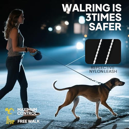 PetiFine Upgraded Retractable Dog Leash 26FT, Heavy Duty Pet Walking Lead for Large Dogs up to 110lbs, Anti-Twist Reflective Dog Leash with Anti-Slip Soft Grip, One-Handed Brake - size: Large-26 Feet(Tape)