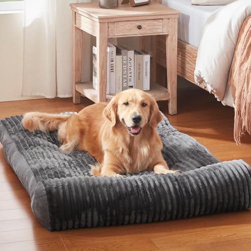 Dog Beds for Giant Large Dogs Breeds,Sofa Dog Bed with Pillow for Crate Kennel, Super Soft Pet Bed for Support Bolster, Comfortable Pet Couch Bed & Non-Slip Bottom - size: 54"L x 35"W x 4.5"Th