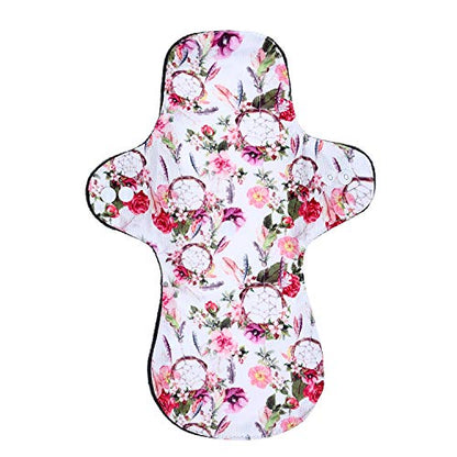 7pcs Pack Reusable Washable Cloth Incontinence Pads Including 6pcs Heavy Flow Bamboo Charcoal Reusable Menstrual Pads Cloth Mama Sanitary Pad + 1pc Mini Wet Bag - color: 7 Pieces Set A3, size: Heavy Flow Bamboo Charcoal