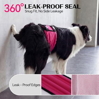 DENTRUN Male Dog Wrap - Machine Washable Post-Surgery Recovery & Heat Cycle Diaper, Prevents Licking, Mounting, Adjustable Belly Band, Marking Prevention Band, Leak-Proof Edges, Fast Drying - color: Pink, size: S