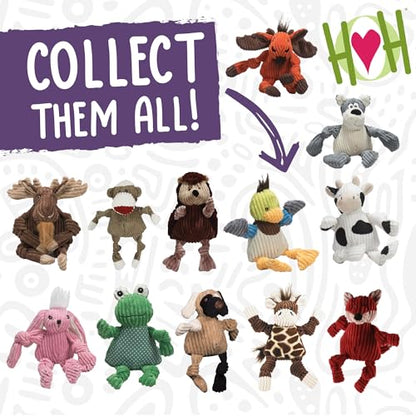HuggleHounds Knottie Plush Dog Toy - Dog Stuffed Animal Toy, Squeaky Puppy Toys, for Small, Medium & Large Dogs, Durable Plush to Keep Them Busy - Dottie Cow, Large - size: Large, style: Dottie Cow