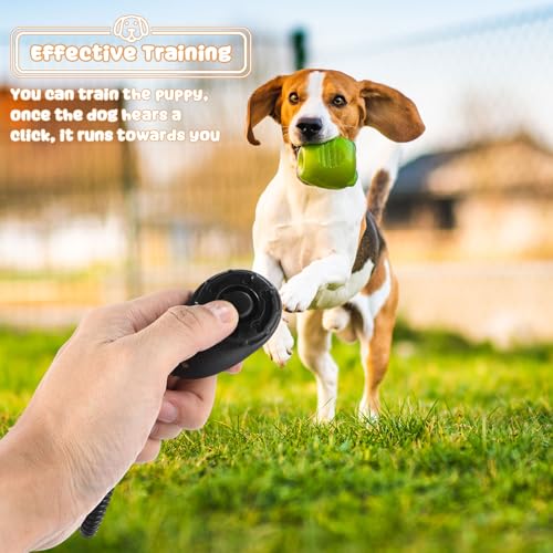 Frienda 18 Pieces Dog Training Clicker, Pet Behavioral Training Clickers with Wrist Strap for Dogs Cats Puppy Birds Horses(Black) - color: Black