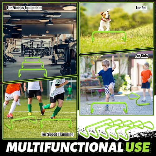 Wettarn 10 Pcs Speed Agility Training Hurdles Detachable Durable Hurdle Agility Plyometric and All Purpose Speed Training Equipment for Athletes Soccer Basketball - color: Green, size: 6 Inch
