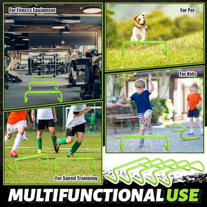 Wettarn 10 Pcs Speed Agility Training Hurdles Detachable Durable Hurdle Agility Plyometric and All Purpose Speed Training Equipment for Athletes Soccer Basketball - color: Green, size: 6 Inch