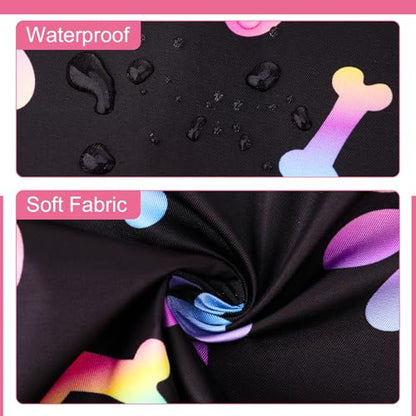 Dog Grooming Waterproof Apron with 2 Pockets, Cute Animals Puppy Dog Pets Apron - style: Gradient Colorful Dog Paw