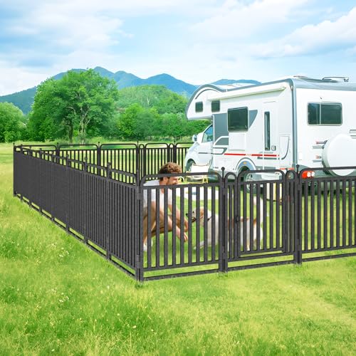 Thickened Dog Playpen Foldable Metal Yard Fence32/43inch Compact Portable Animal Barrier Fence for Indoor Outdoor (32 Panels, 32 inch) - size: 32 inch