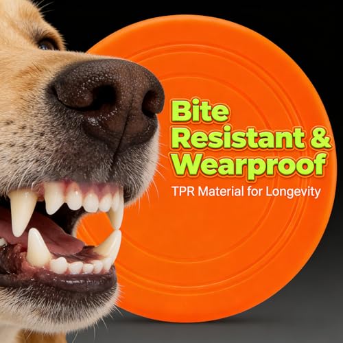 7 Inch Soft Flying Disc for Pets - TPR Non-Slip Floating, Ideal for Beach Games & Interactive Play.