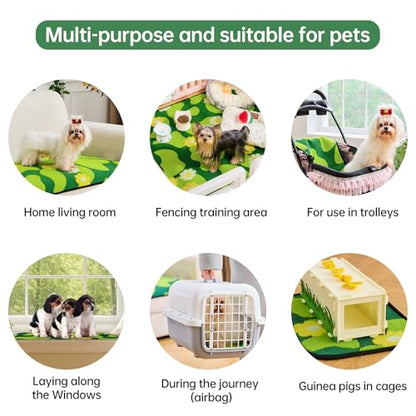 Qeils Reusable Puppy Pads for Small Dogs, Washable Pee Pads with Non-Slip , Absorbent Leakproof Mat for Crates, Playpens, Pet Beds & Whelping, Indoor Potty Training Grass Green, 22"x22", 2 Pack - size: 22"x22"(Pack of 2)