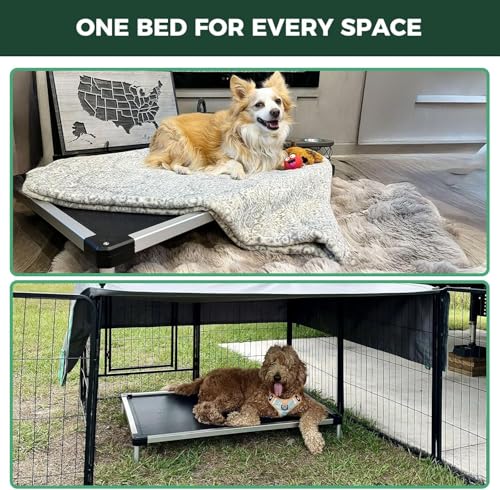 FXW TitanNest Chew-Proof Elevated Dog Bed, Raised Cot for Indoor/Outdoor/Camping Use, Durable & Waterproof Cooling Pet Bed for Extra-Small Dogs, 29.0" L x 18.0" W x 4.5" H, Black - size: X-Small Dog (29.0"L x 18.0"W x 4.5"H)