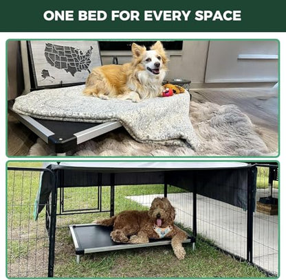 FXW TitanNest Chew-Proof Elevated Dog Bed, Raised Cot for Indoor/Outdoor/Camping Use, Durable & Waterproof Cooling Pet Bed for Extra-Small Dogs, 29.0" L x 18.0" W x 4.5" H, Black - size: X-Small Dog (29.0"L x 18.0"W x 4.5"H)