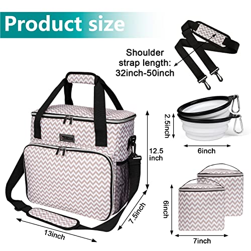 BAGLHER Dog Travel Bag, Pet Travel Bag (ALL Pet Travel Supplies), With 2 Pet Food Containers and 2 Collapsible Silicone Bowls; Essential Kits for Travel BLW - color: BLW, size: Medium