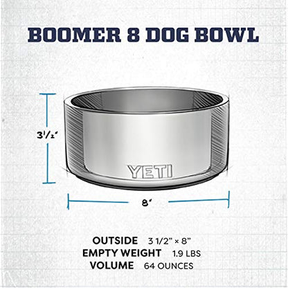YETI Boomer 8, Stainless Steel, Non-Slip Dog Bowl, Holds 64 Ounces - color: King Crab