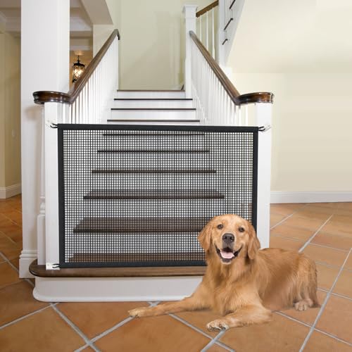 Dog Gate for Stairs Pet Gates for The House: Dogs Screen Mesh Gate for Doorways Stairways Indoor 29 inch Tall, 50 inch Wide Fits 44-47 inch Openings - size: 29"Hx50"W(Pack of 1)