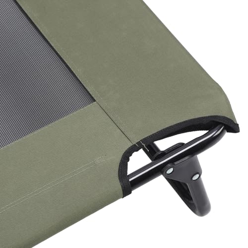 Raised Dog Bed Foldable Cooling Elevated Dog Bed Portable Raised Pet Cot Green Outdoor (107 * 61 * 18cm) - size: 107*61*18cm