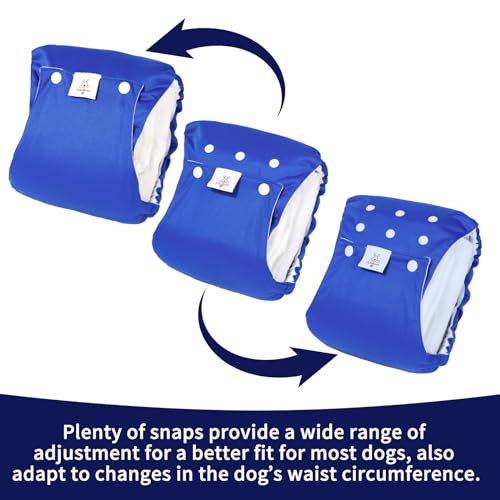 CuteBone Washable Dog Diapers Male with Snaps Reusable 3pcs a Pack Doggie Belly Band for Male Dogs Wraps KDM01S - size: S(11"-14")