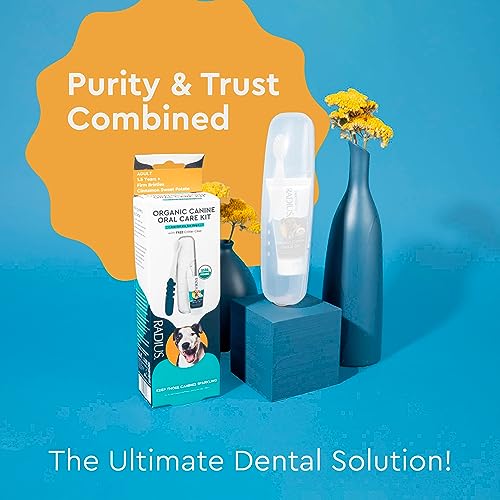 RADIUS USDA Organic Dental Solutions Adult Kit 2 Units, Includes 1 Dog Toothbrush & 1 0.8oz Toothpaste, Firm Bristle & Non Toxic Toothpaste for Dogs, Designed to Clean Teeth, Xylitol Free - style: Adult - Pack of 2