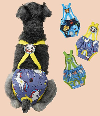 Dog Diaper Sanitary Pantie with Suspender Reusable Doggies Period Pants Washable Girl Pet Underwear Diapers Jumpsuits Onesie for Puppy Small Female Dogs in Heat - color: Blue, size: M