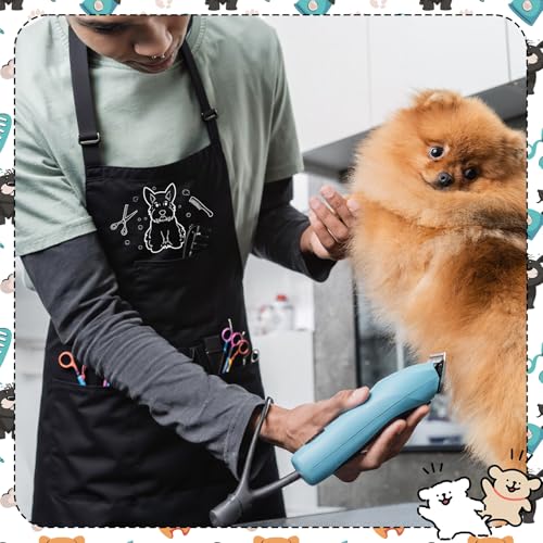 Dog Grooming Apron with 4 Pockets Grooming Apron for Dog Groomers | Waterproof Adjustable Multi Function Pet Pinafore Aprons for Puppy Dogs Cats
