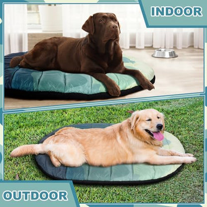 Suzile Outdoor Travel Dog Bed Waterproof Camping Dog Beds Washable and Portable Travel Pet Mat with Carry Bag for Large/Medium Pet Mattress for Crates & Kennels Camping Indoor, 38" x 27"
