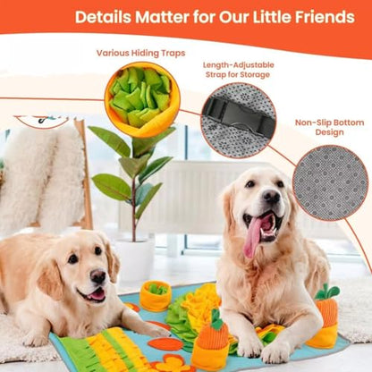 Snuffle Mat for Dogs Large Breed,32''x 20'' Interactive Puzzle Sniff Mat Dog Food Mat,Easy to Clean,Durable Slow Feeder Interactive Dog Feeder Puzzle Toy for Training and Stress Relief - color: blue